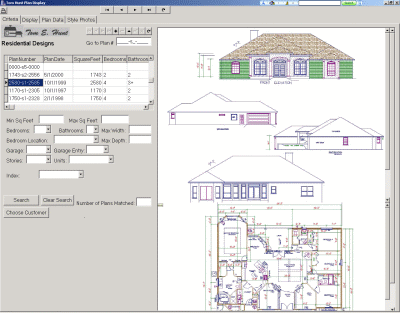 The plans display program displays floor plans, elevations and other relevant data for customers to browse.